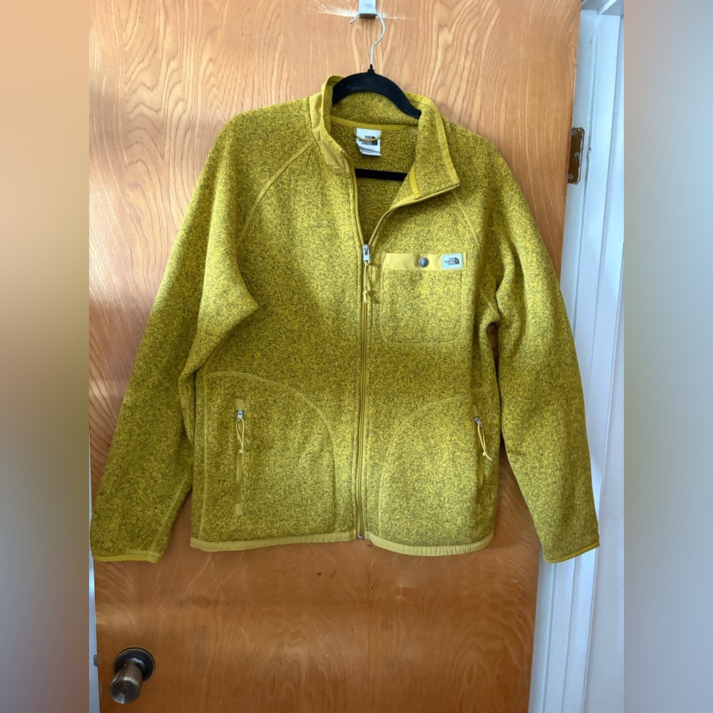 The North Face Gordon Lyons Mustard fleece hooded full zip Jacket L